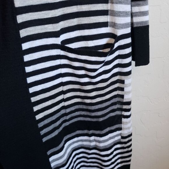 VINCE Striped Intarsia Open Front Longline Merino Wool Cardigan Multi Women's XS - Picture 7 of 10